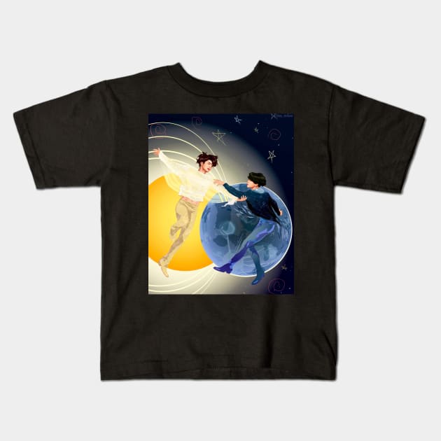 Sun and Moon Kids T-Shirt by Elsa-draws